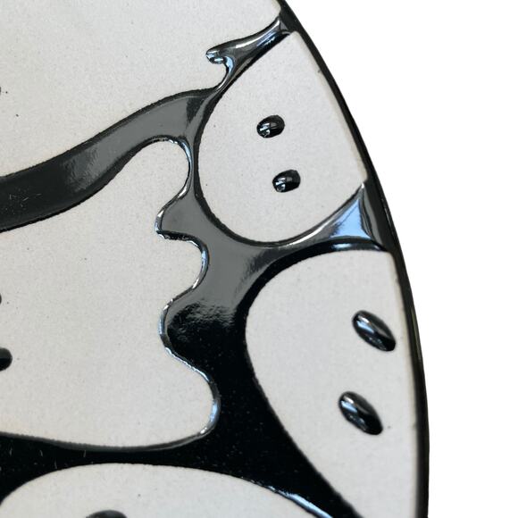 ELUM HOME Spooky Halloween Ghost Appetizer Plates Set of 4 Black & Cream NIB - Picture 6 of 13